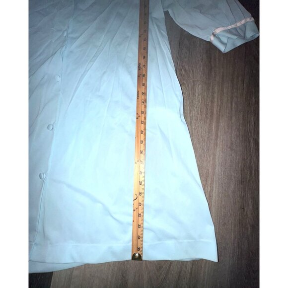 Vintage Light Blue Button-Up Nightgown With Embroidered Collar - Picture 3 of 4